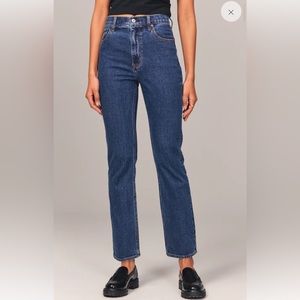 Ultra high rise ankle straight jeans